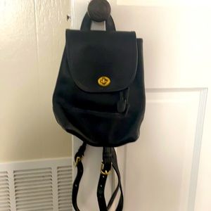 Vintage 1998 Coach Black Leather Mini Backpack